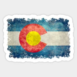 Colorado State flag in distressed grunge Sticker